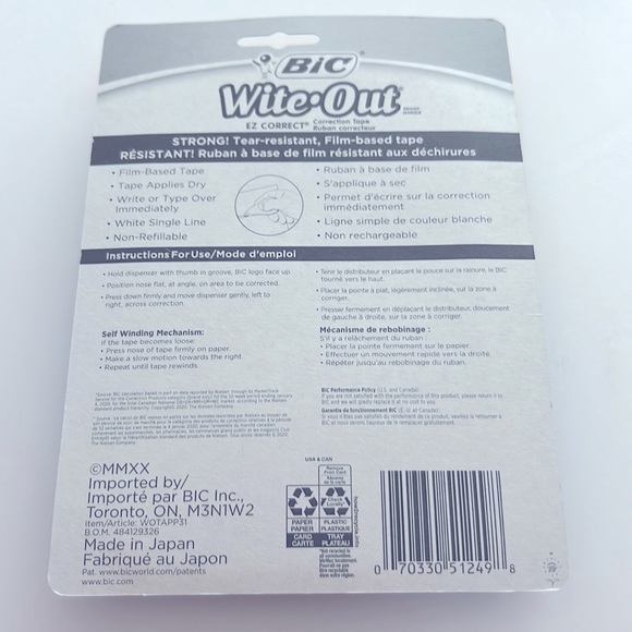 🆕 NEW BIC Wite Out EZ Correct Strong Correction Tape - Picture 5 of 6